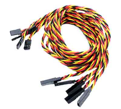  10 JR Servokabel Servo Kabel Verlängerung Verdrillt 100cm 1m Twisted 22AWG  