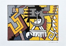 ROY LICHTENSTEIN - Tema indio VI - Firmado, edición numerada 115/150, 35x50 cm