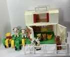 Vintage 1990 Fisher Price Little People Farm 2555 Tractor Farmer Cow