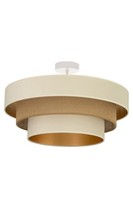 Deckenleuchte BüRo Jute Samt Weiß Ecru Beige E27 Ø 50 Cm Deckenlampe Wohnzimmer