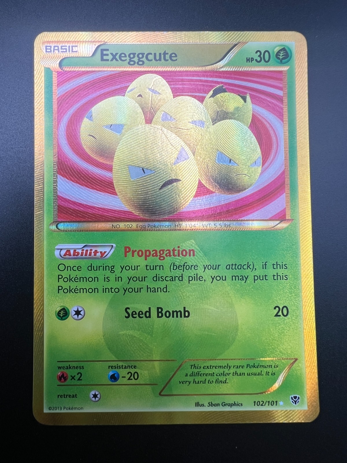 Exeggcute - 102/101 - Pokemon Plasma Blast Black & White Secret Rare Card NM