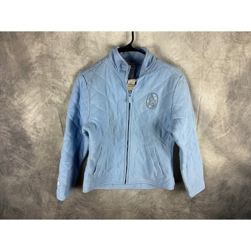 Disney Store Eeyore Quilted Fleece Jacket Blue Full Zip Mock Neck Womens Medium
