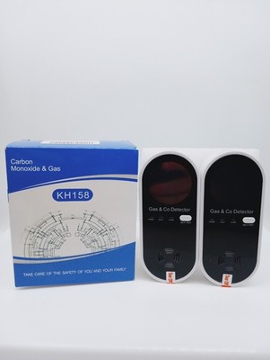 NEW 2 Pack KH158 Carbon Monoxide & Gas Detector Alarm Plug-In CO Sensor HOME/RV