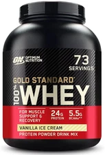 Optimum Nutrition Gold Standard Whey Protein Powder, Vanilla Ice Cream, 5 lb
