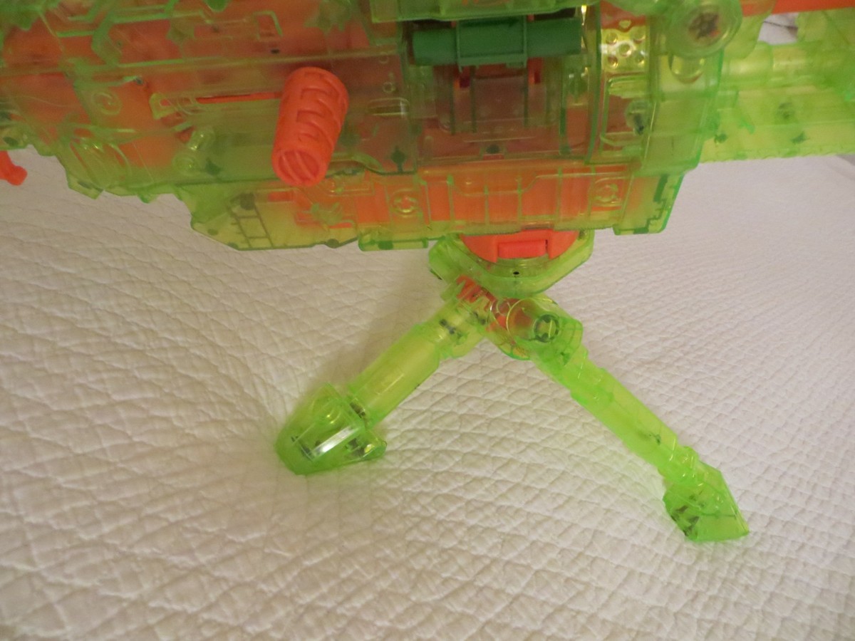 NERF N-Strike Vulcan EBF-25 Sonic Clear Neon Green Gun w/ Ammo