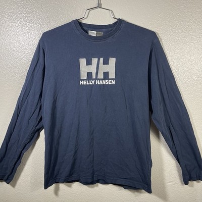 Helly Hansen HH Blue Long Sleeve T-Shirt Men s XL Logo Casual Tee
