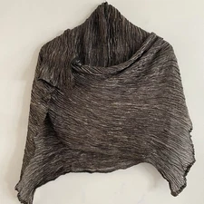 Cejon Beautiful Silk Blend Scarf Metallic Shiny Pretty Crinkle Silver Elegant