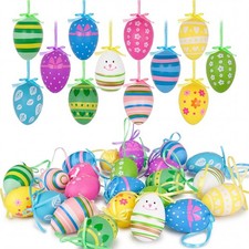 24 Pcs Easter Eggs Ornaments Tree Decorations Multicolored 2.36 IN, Multiple