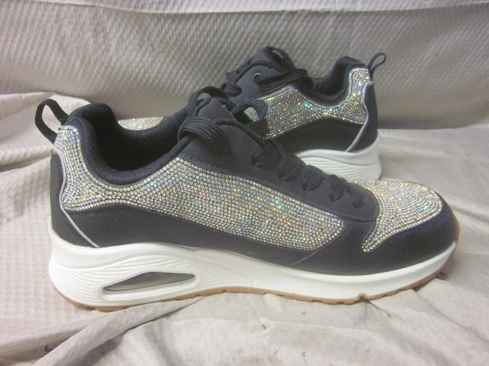 Skechers Uno-Sparkle Motion Trainer Black Sneakers Women’s Size 9 - Mint Cond - Image 3 of 4