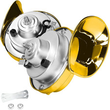 300DB Super Loud Train Horn, 2PCS Car Air Electric Snail Double Horn, 12V Waterp