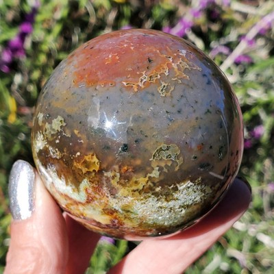 Red Moss Agate Crystal Sphere 296 grams 61mm