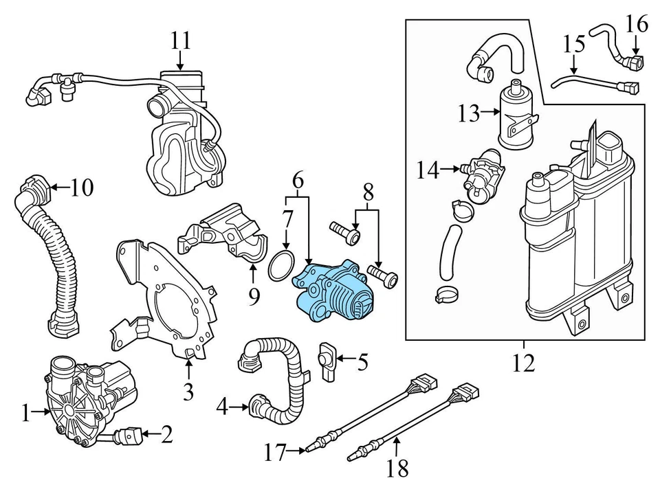 2016-2018 AUDI A3 SPORTBACK E-TRON 1.4L - EGR / Válvula Combinada 04E131097J - Imagem 4 de 4
