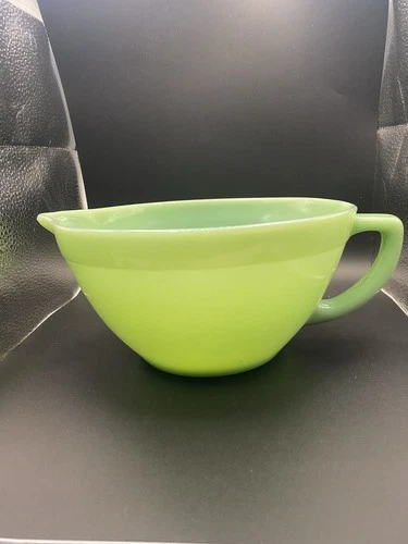 Vintage Fire King Jadeite Anchor Hocking Batter Mixing Bowl 1 Qt Milk Glass USA