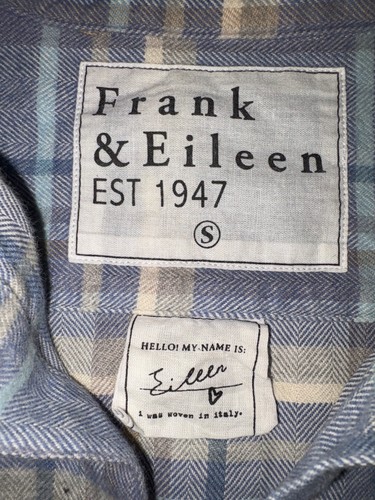 Frank & Eileen Shirt Womens S Blue Plaid Eileen Relaxed Button Up Shirttail Hem - Picture 4 of 6