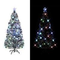 Weihnachtsbaum Mit Beleuchtung Und StäNder 150 Cm Glasfaser