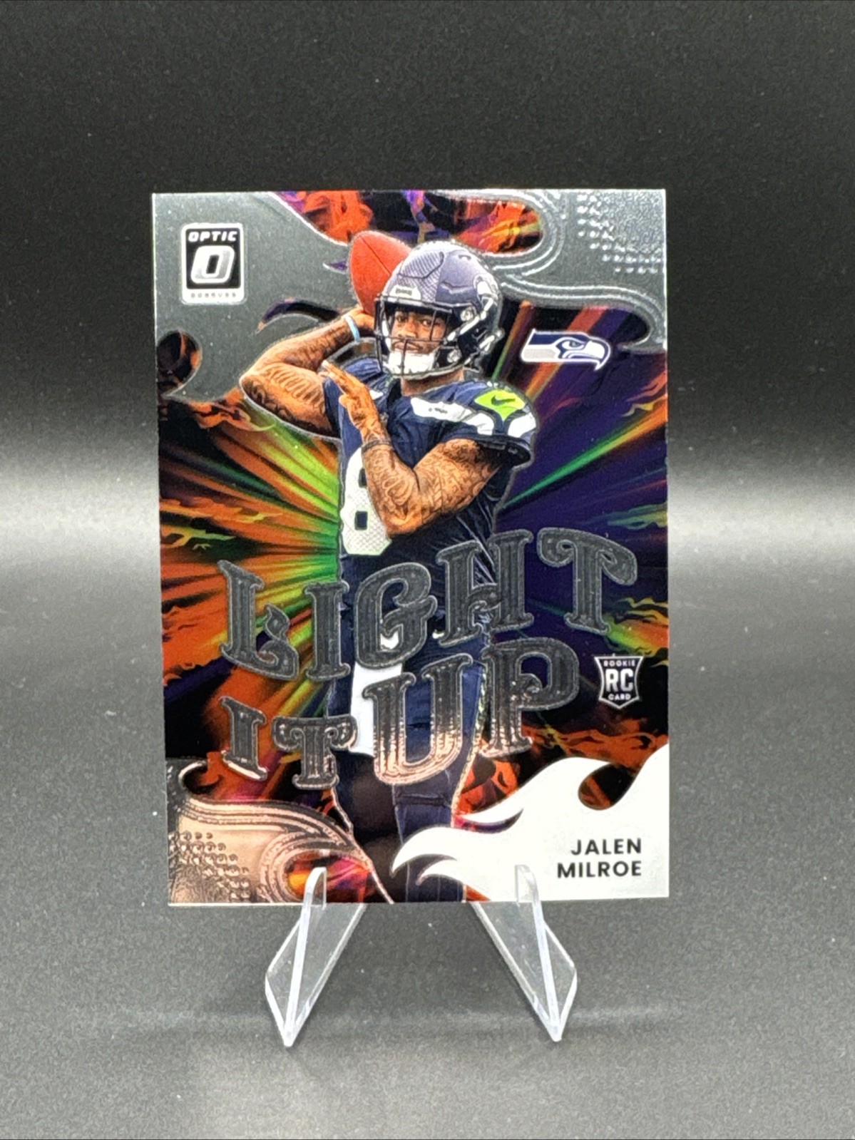 2025 Donruss Optic Jalen Milroe (RC) #6 Light It Up Seattle Seahawks