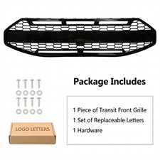 Fit For Ford Transit Custom Raptor Style Glossy Black Front Grille 2024-2026 