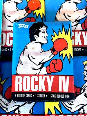 1985 TOPPS ROCKY IV Hit Movie 🍿 PACK 9 Cards 1 Sticker 1 Gum IVAN DRAGO OVP‼️