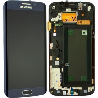 Original Samsung Galaxy S6 Edge LCD Display Touchscreen Rahmen und Home Key Blau