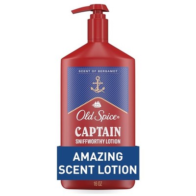 Old Spice Men Hand Face Body Lotion Captain Bergamot 16oz Fast Absorbing