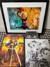 Demon Slayer Mugen Train Deluxe Set Aniplex+ A4 Art Board DVD Bonus Choro Q Toy