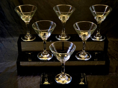 Libbey Embassy Martini Glasses Set of 6 Clear 8 Oz 6.5'' - Unused Glasses