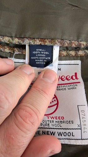 Vintage Harris Tweed Lands End Sport Coat 42R Brown Houndstooth Jacket Blazer - Picture 14 of 17