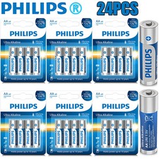 24PCS PHILIPS 1.5V AA Alkaline Battery Ultra Long Lasting For TV Remote Toy Lot 0.39 per gallon
