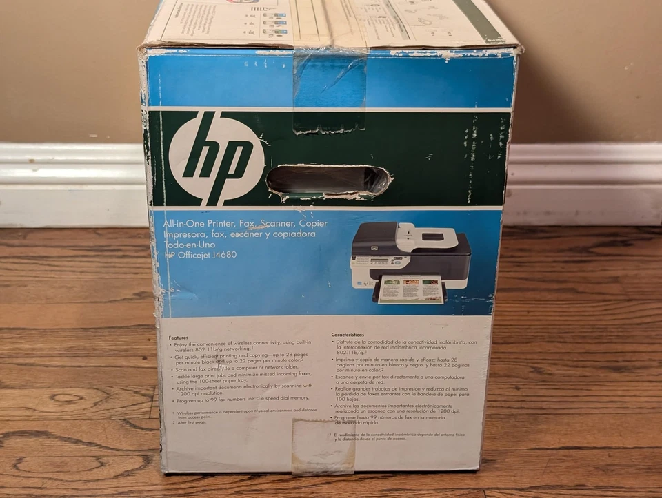 HP Officejet J4680 All-in-One Printer Fax Scanner Copier Wireless Wi-Fi Inkjet - Image 4 of 4