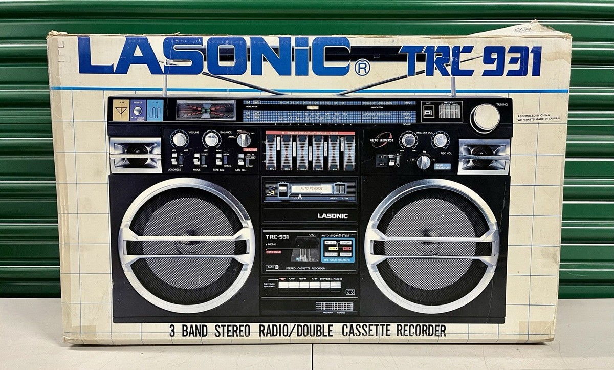 新品未使用 Lasonic TRC-931 3バンドステレオラジオダブルカセット LASONiC TRC-931 Vintage Boombox Dual Cassette AM FM Radio