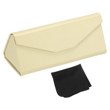 Foldable Glasses Case, Triangle Magnetic Sunglasses Case, Beige