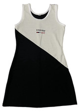 Tommy Girl Sporty Sleeveless Tank Dress Junior Size XL Black Cream