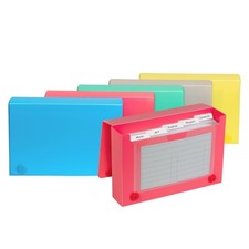 Set of 24 Index Card Cases for 3x5 Cards, Assorted Colors, Durable Storage Solut