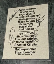 MASTODON Laminated Autographed Signed SETLIST  2018 Nashville concert tour