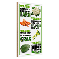 Holzschild Spruch 20X30Cm Veganer Furzen Nicht Sterben