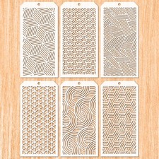 6 Pieces DIY Geometric Reusable Decorative Plastic Stencils Painting Templates A