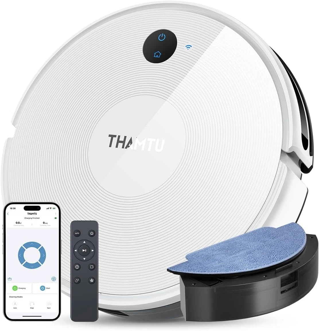 Thamtu Robot Vacuum Cleaner and Mop Combo Smart Navigation Strong Suction