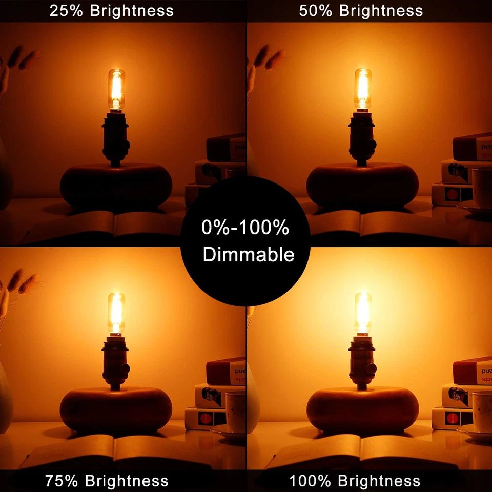 Dimmable T6 led Bulb 40W Candelabra led 2200K Amber 250lm 4W e12 T25 led Bulb... - Image 3 of 4