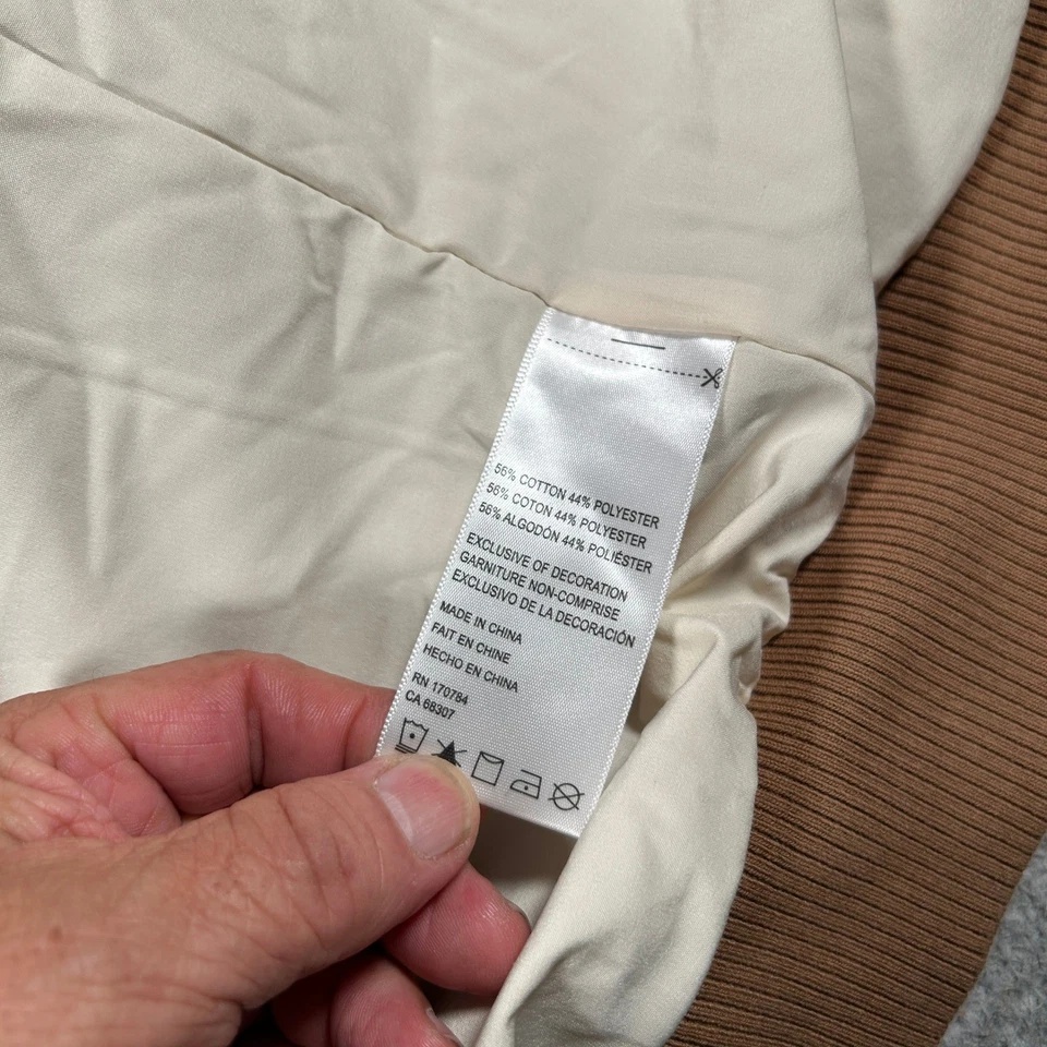 Chaqueta Universitaria Psycho Bunny Bomber Hombre Pequeña Letterman Marrón Beige Foto 4 de 4