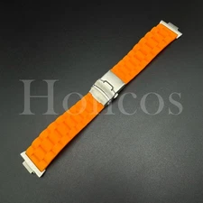 Replacement Three Links Rubber Watch Strap Fits for Tissot PRX Clasp Adapter ORG
