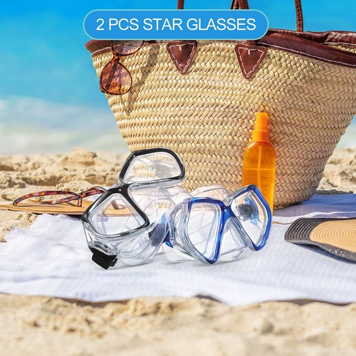 2 Pcs Adults Swimming Goggles with Nose Cover Tempered Glass Diving Mask Clea... - Picture 6 of 6