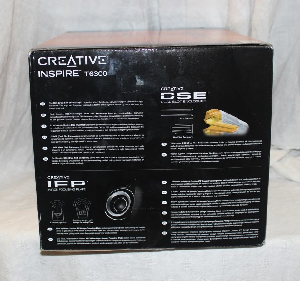 Sistema de altavoces Creative Inspire T6300 placa de enfoque de imagen caja de doble ranura Foto 4 de 4