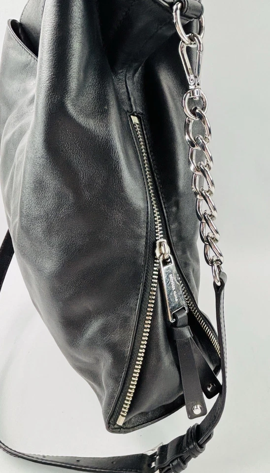 Bolso de Mano Michael Kors Devon Cuero de Becerro Negro Hobo de Hombro Cartera Foto 4 de 4