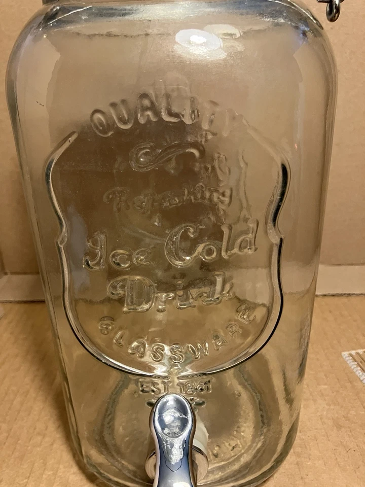 Home Essentials & Beyond Ice Cold Drink Clear Glassware Dispenser 12 with Lid - Image 2 of 4