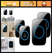 Wireless Waterproof Doorbell Kit, 1000ft Range, 60 Chimes, 5 Volume Levels, LED