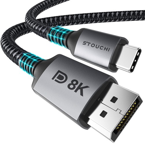 Stouchi USB C DisplayPort 1.4 Cable 8K@60Hz 4K@144Hz/120Hz 5K@60Hz 2K@240Hz - Picture 19 of 24