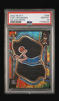 2022 Panini Select Chet Holmgren Courtside Tie Dye Prizm 7/25 PSA 10 RC Jersey #