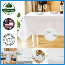 Wrinkle Resistant Linen Table Cloth for Rectangular Dining Tables 60" x 84"