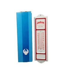 Vintage Jim Beam Metal Thermometer Enamel Sign Whiskey Bourbon NOS MINT