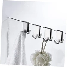 Double Hooks for Glass Shower Door, Towel Hooks Over The 4 Pack Brushed